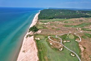 Arcadia Bluffs (Bluffs) 12th Greens Aerial